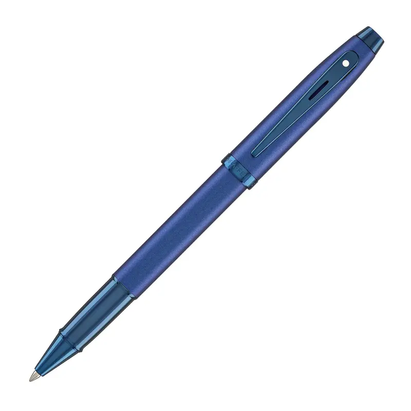 Sheaffer 100 9371 Satin Blue Rollerball Pen With PVD Blue Trim - E1937151
