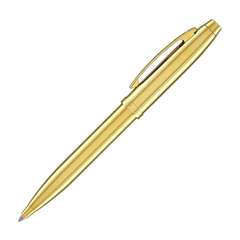 Sheaffer 100 9372 Glossy PVD Gold Ballpoint Pen With PVD Gold Trim - E2937251