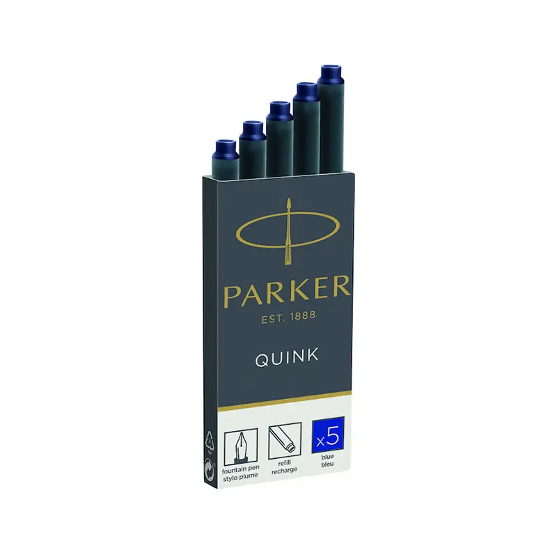 Parker Fountain Pen Ink Cartridge Carded 5s Blue - NS1950403