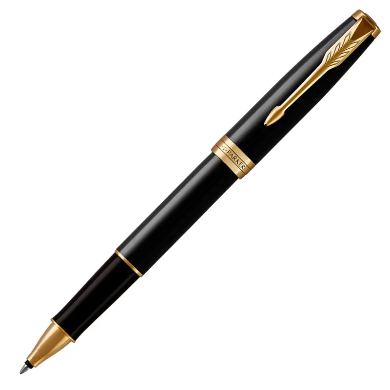 Parker Sonnet Rollerball Pen Black Lacquer Gold Trim - NS1931496