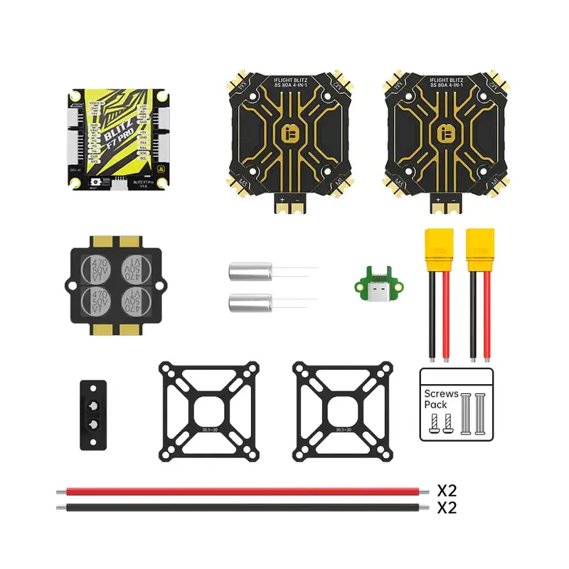 iFlight BLITZ F7 Pro Combo Set (E80 Pro 4-IN-1 ESC*2) (w/o CNC Alum Cover