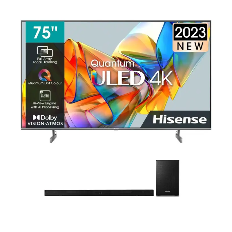 Hisense 75U6K 4K TV - 75" + Hisense AX2107G 2.1ch Soundbar