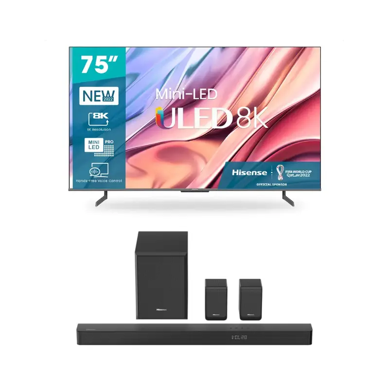Hisense 75U80H 8K LED TV - 75" + Hisense AX5100G 5.1ch Soundbar