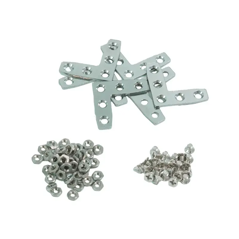 For 10x10mm Profiles, L-Shaped Assembly Plates (6 Pieces); Sliding Nut (50 Pieces) and Countersunk Screws (50 Pieces)