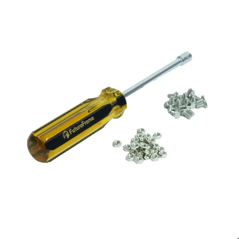 For 12x12mm Profiles, Bolt + Nuts + Screwdriver