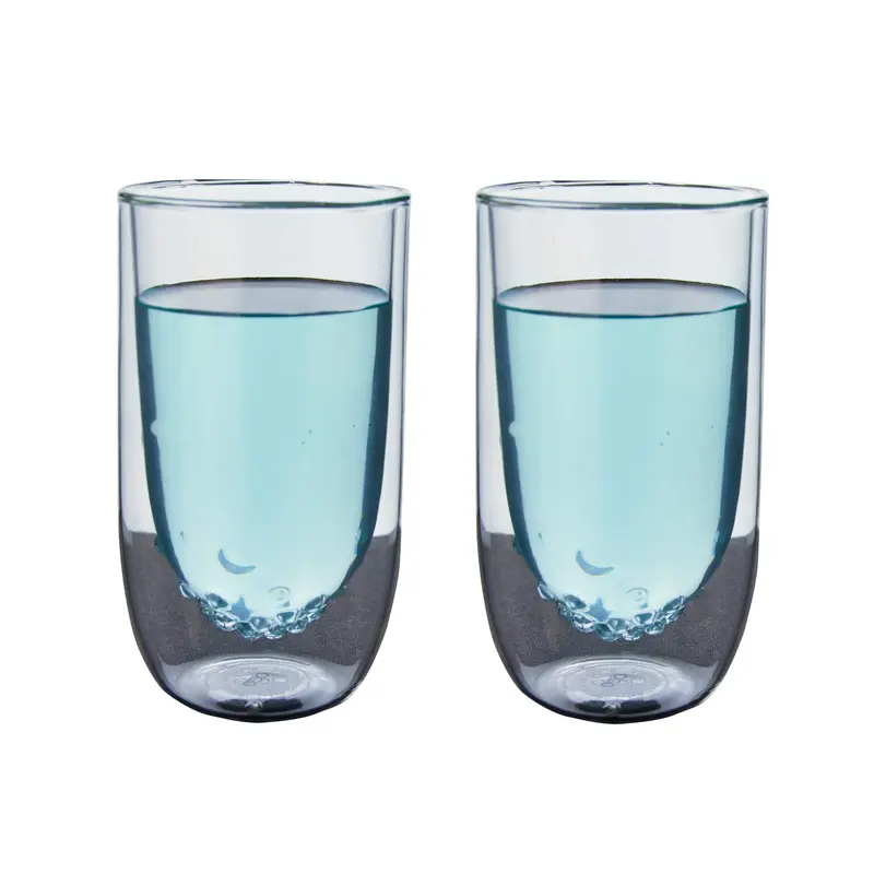 QDO Element Water 350ml Double Wall Glasses - 2pk