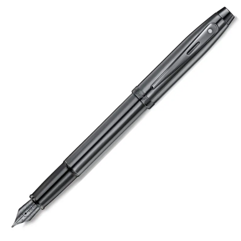 Sheaffer 100 Fountain Pen Ionic Shiny Dark Grey Gunmetal with PVD Trim - E0937553