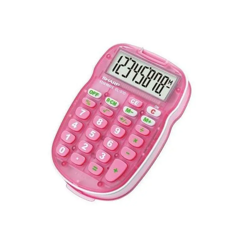 Sharp EL-S10B-PK Pocket Calculator - Pink
