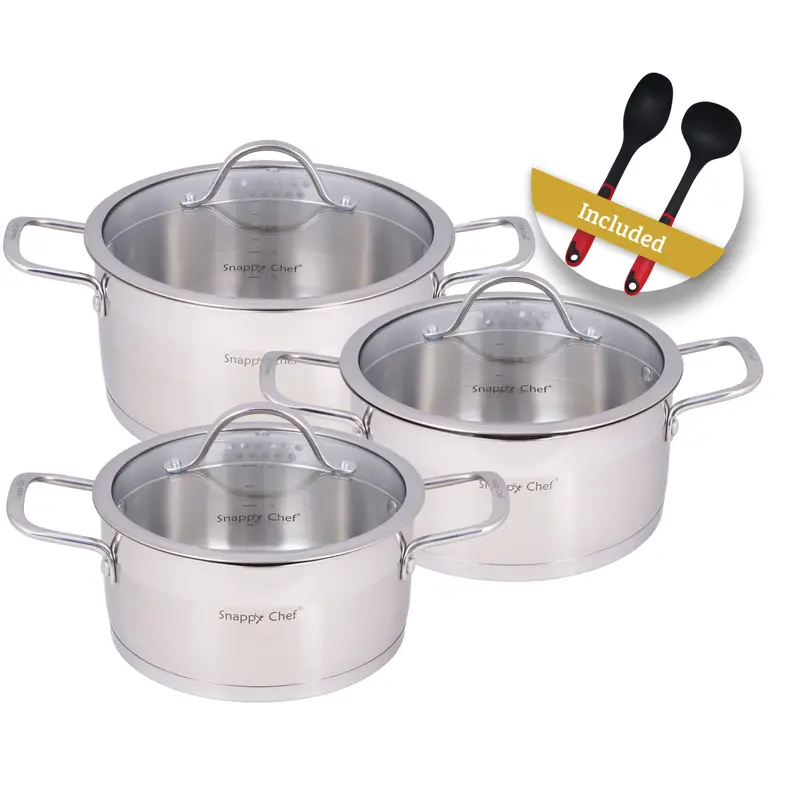Snappy Chef 6pc Platinum Cookware Set + Free Untensils - SSCS006
