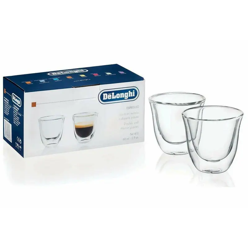 DeLonghi DLSC310 Double Walled Thermo Espresso Glass Cups