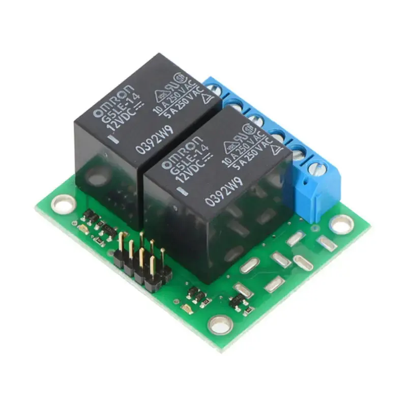 Pololu Basic 2-Channel SPDT Relay Carrier w/ 12VDC Relays (Assembled)
