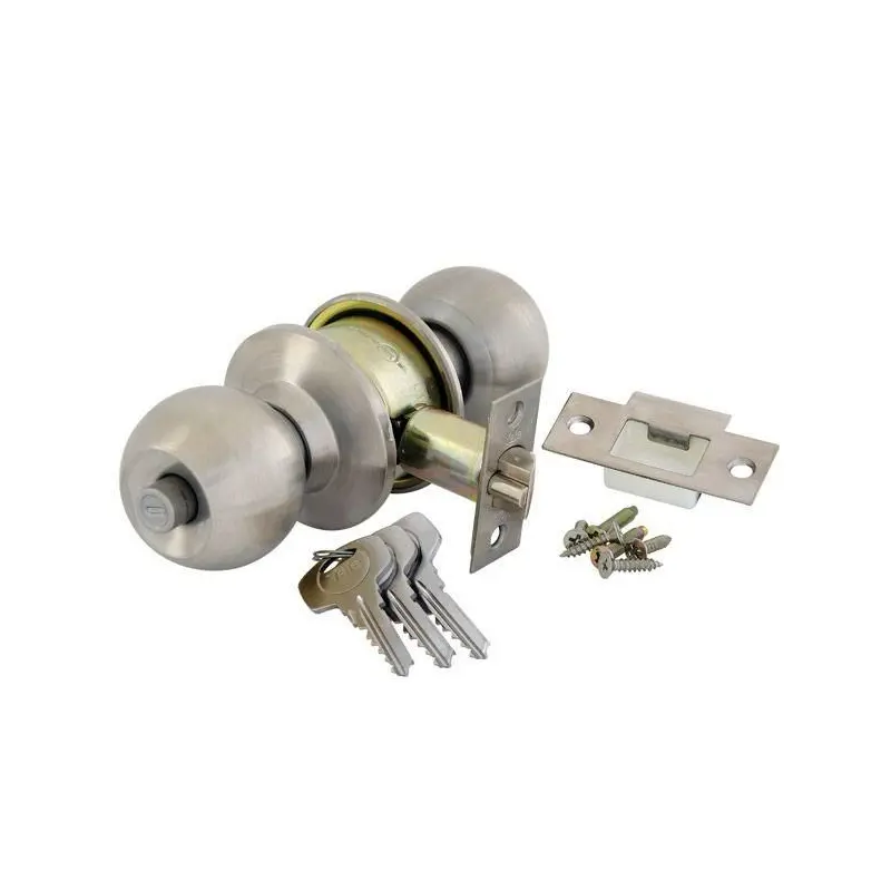 Yale Round Cylindrical Knobset - Satin Silver