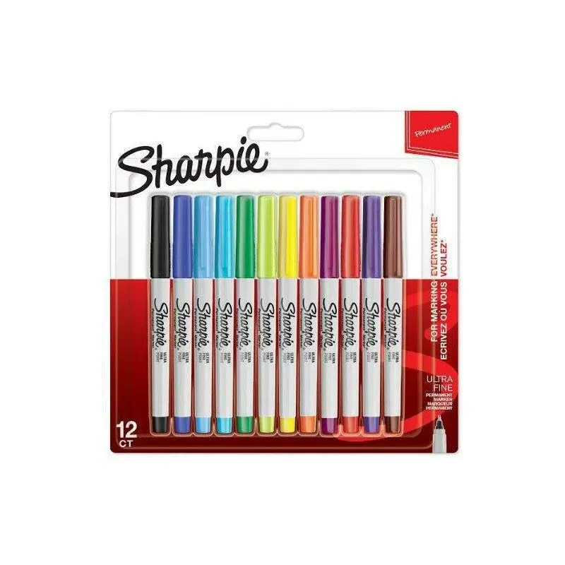 Sharpie Ultrafine Permanent Markers Assorted 12  Pack