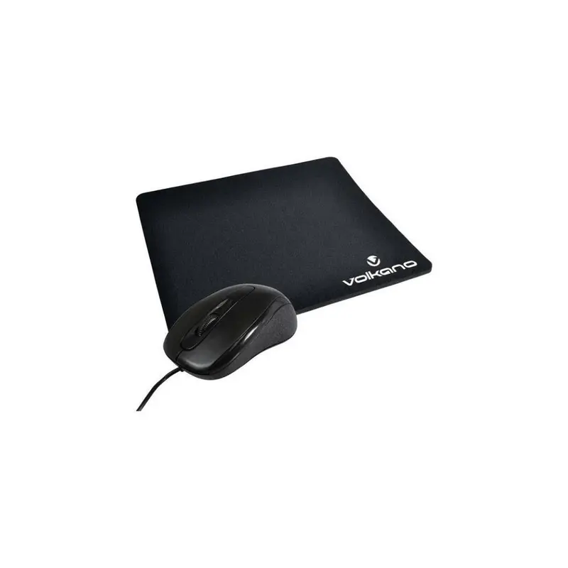 Volkano Slick Series Wired Mouse and Mousepad Combo VK-30025-BK