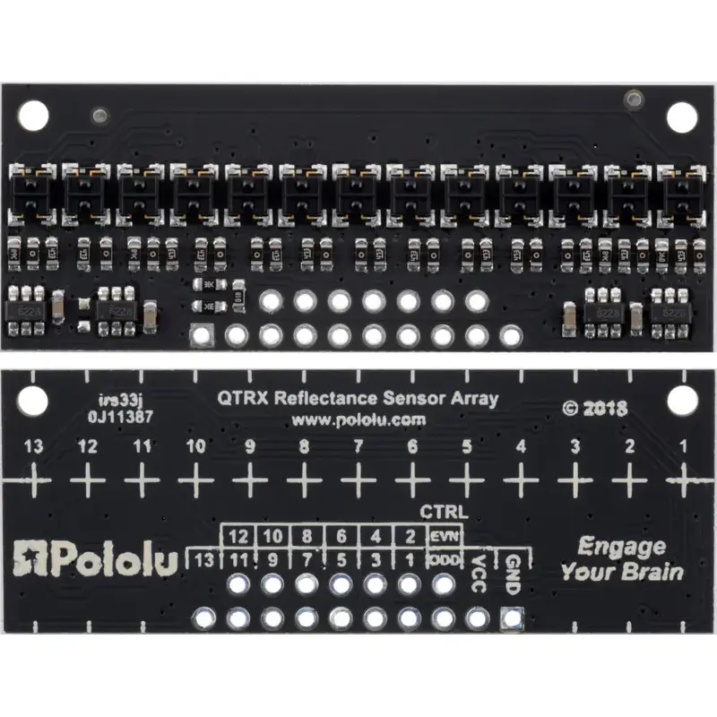 Pololu QTRX-HD-13A Reflectance Sensor Array: 13-Channel, 4mm Pitch, Analog Output, Low Current