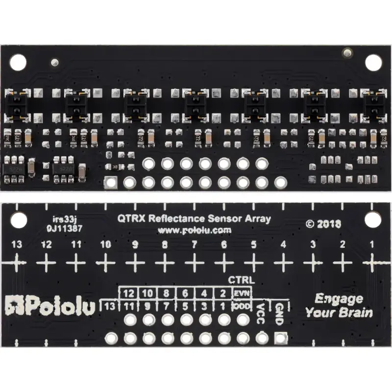 Pololu QTRX-MD-07RC Reflectance Sensor Array: 7-Channel, 8mm Pitch, RC Output, Low Current