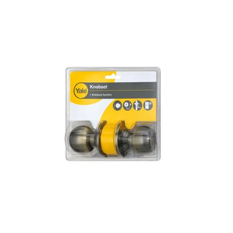 Yale Round Cylindrical Knobset (Antique Brass) - 40-CY3-5866-ET-0901