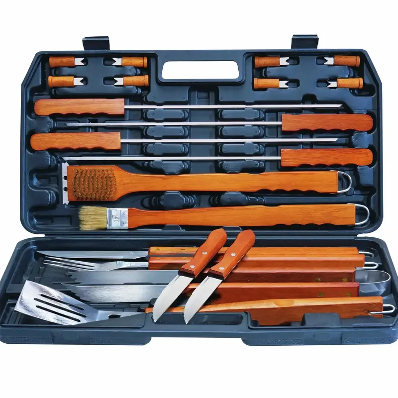 ALVA 21pc Deluxe Wood handle BBQ & Tool Set - BA86