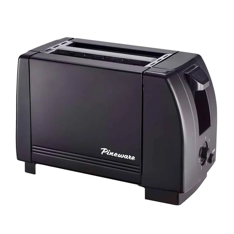 Pineware PET201BK 2 Slice Black Toaster
