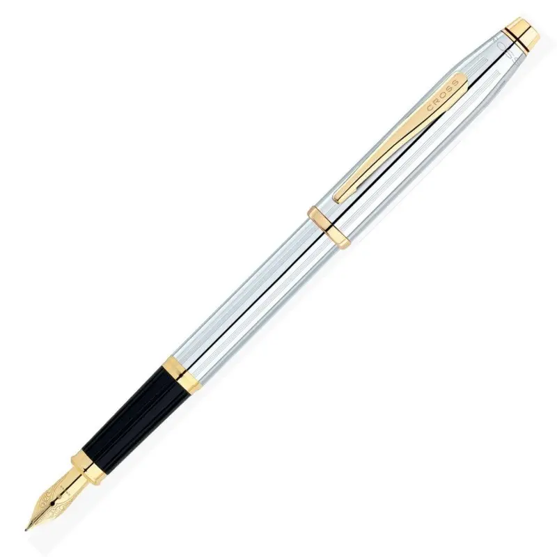 Cross Century II Fountain Pen Medalist Chrome and Gold - 3309-MF