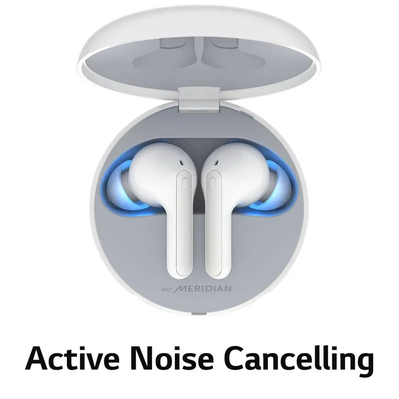 LG HBS-FN7 TONE Free Active Noise Cancelling Wireless Earbuds UV Nano Cleaning - White