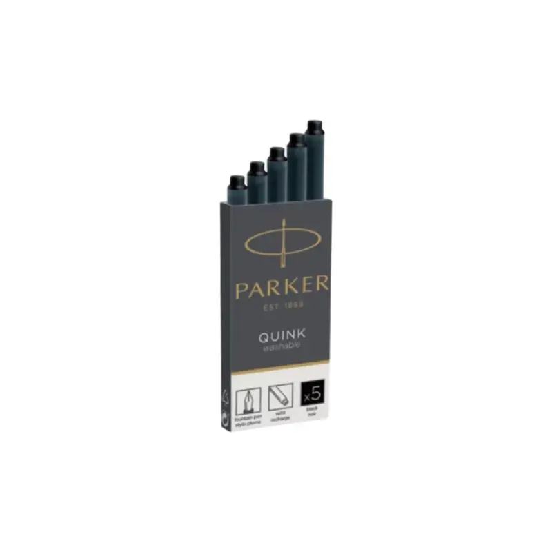 Parker Quink Fountain Pen Ink Cartridges (5 Pack) - Black