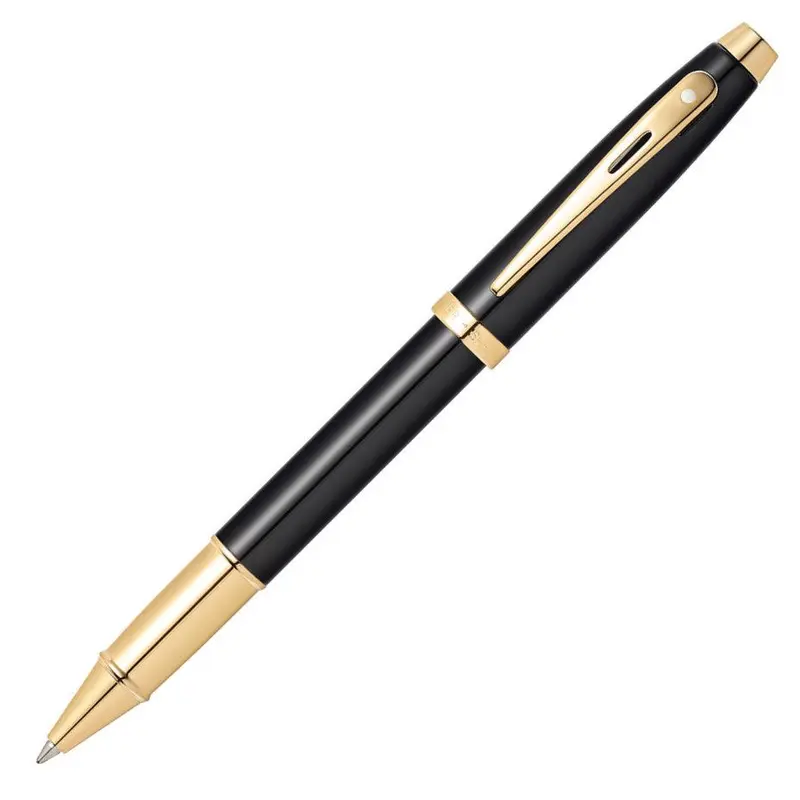 Sheaffer 100 Rollerball Pen Gloss Black Gold Trim - 9322-1