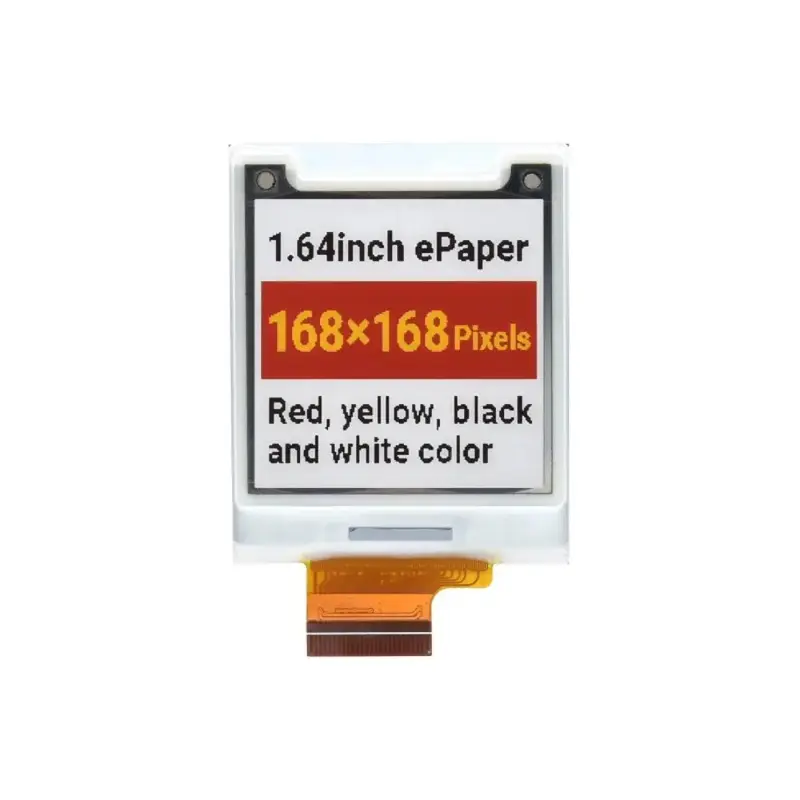 Waveshare 1.64" Square E-Paper (G) Raw Display, 168  168, Red/Yellow/Black/White