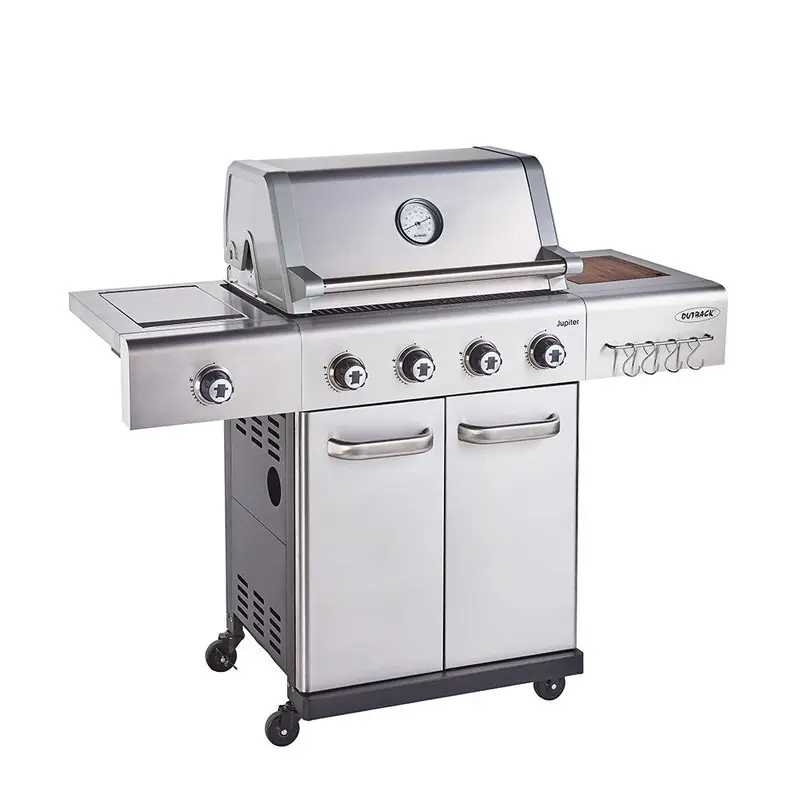 Outback Jupiter 4 Burner Hybrid with Chopping Board  Stainless Steel/OUT370767