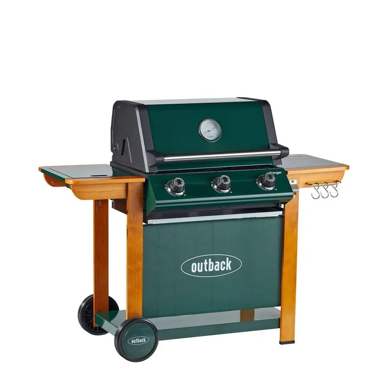 Outback Ranger 3 Burner Hybrid BBQ Gas Braai  Green/OUT371082