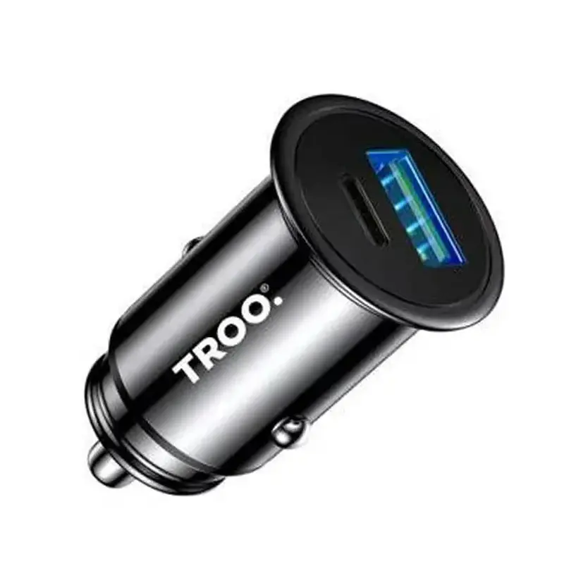 TROO Certified PD 48W Smart Fast Car Charger Type C + USB A - SGC02-1