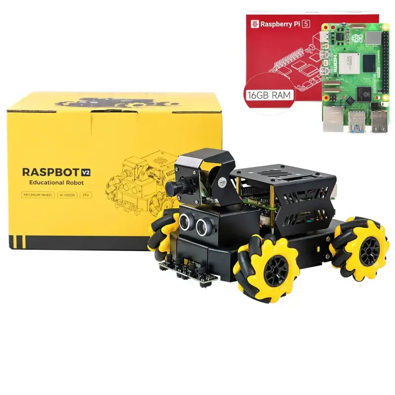 Yahboom AI Vision Robot Raspberry Pi 5 Car Support Python Progamming Open Source-Standard Version(RPi 16GB Board)