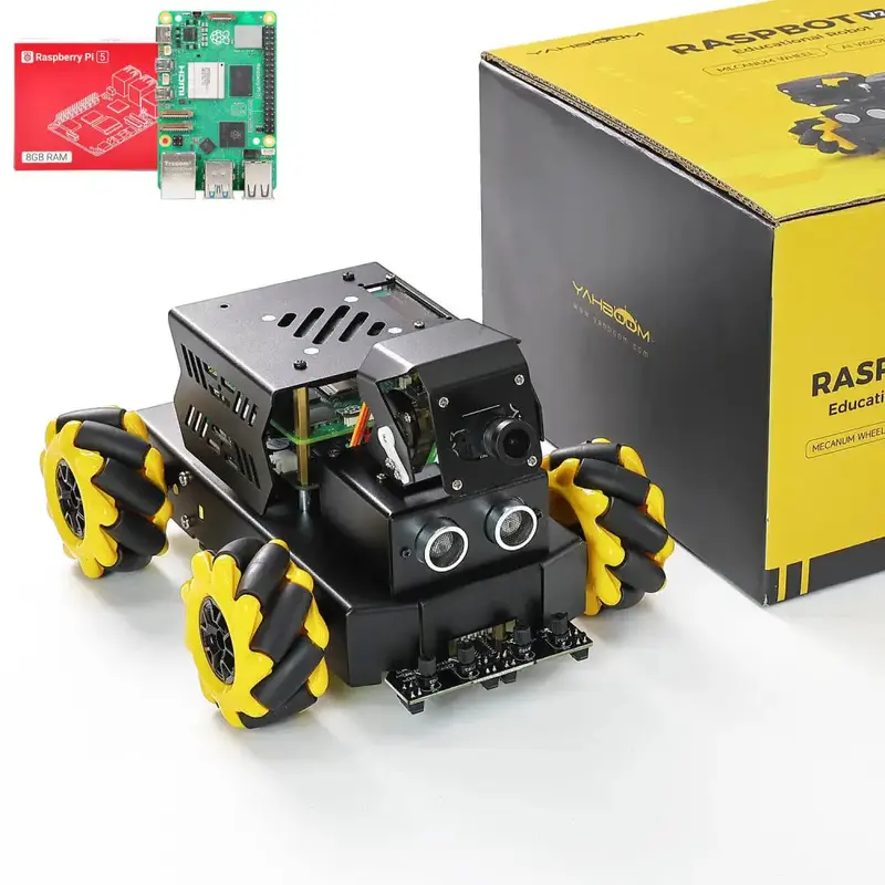 Yahboom AI Vision Robot Raspberry Pi 5 Car Support Python Progamming Open Source-Standard Version(RPi 8GB Board)