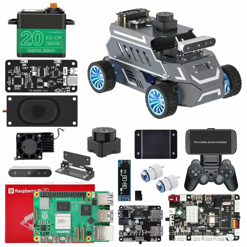 ROSMASTER A1 AI Large Model ROS2 Robot with Ackerman steering chassis-Superior with RPi 5 8G
