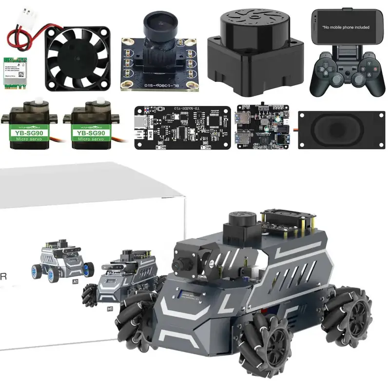 ROSMASTER M1 AI Large Model ROS2 Robot with Mecanum Wheel--Standard without Jetson NANO 4GB SUB