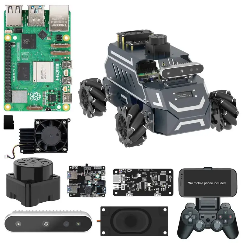 ROSMASTER M1 AI Large Model ROS2 Robot with Mecanum Wheel--Superior with RaspberryPi 5 8G