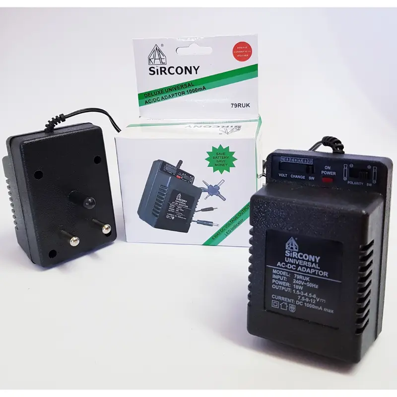 SirCony AC/DC ADAPTOR 1AMP (1000mA) Universal Adaptor - F/016