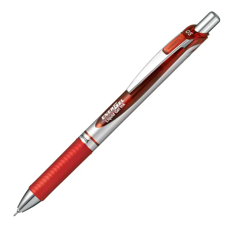 Pentel BLN75B Energel 0.5mm Retractable Gel Rollerbal Pen - Red
