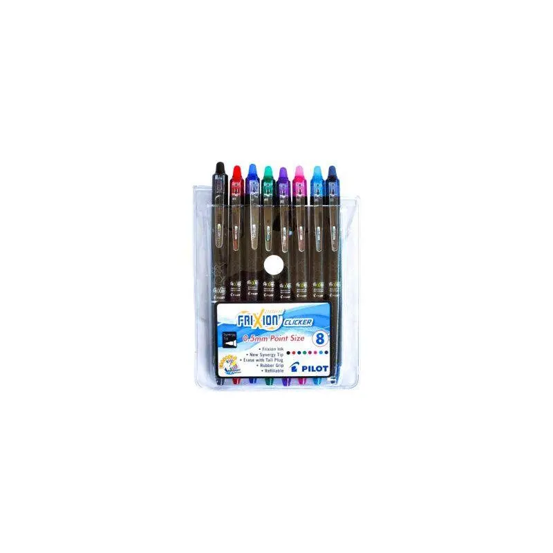 PILOT Frixion Clicker Erasable Roller Ball Pen 0.5mm - Wallet 6 + 2