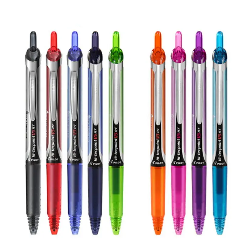 Pilot Hi-Tech V5 RT Liquid Ink Pens - Wallet of 9 Assorted