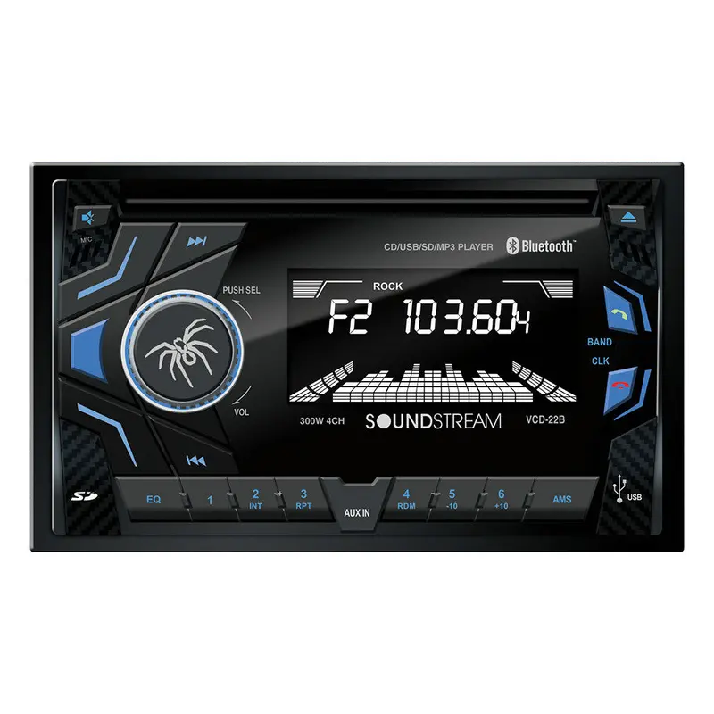 Soundstream VCD-22B Double DIN CD/MP3 Car Stereo w/ USB Playback & Bluetooth