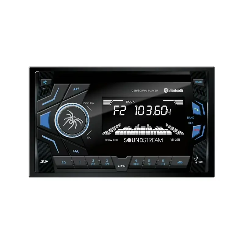 Soundstream VM-22B Double-DIN Digital Media Player w/ USB Playback & Bluetooth