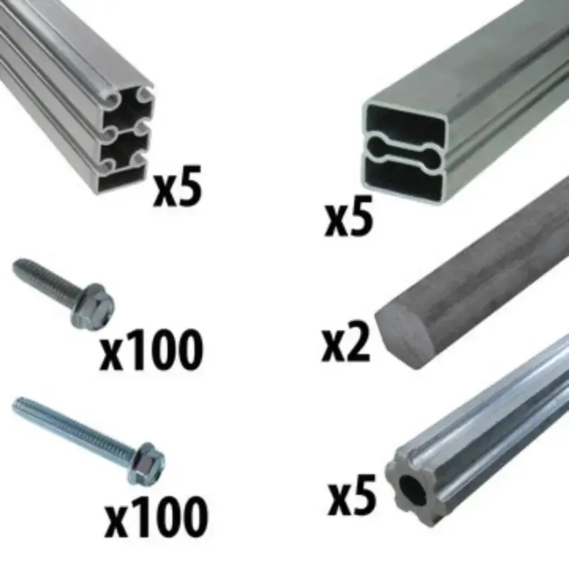 AndyMark Extrusion Bundle w/ Thread Forming Screws Hex Shaft Stock
