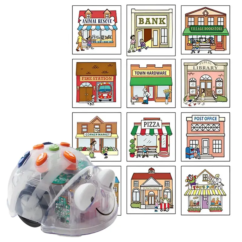 TTS Blue-Bot Programmable Robot with 3D Community Construction Kit Bundle - See & Say Version - Educational STEM Learning Coding Robotics for Kids Age 3+