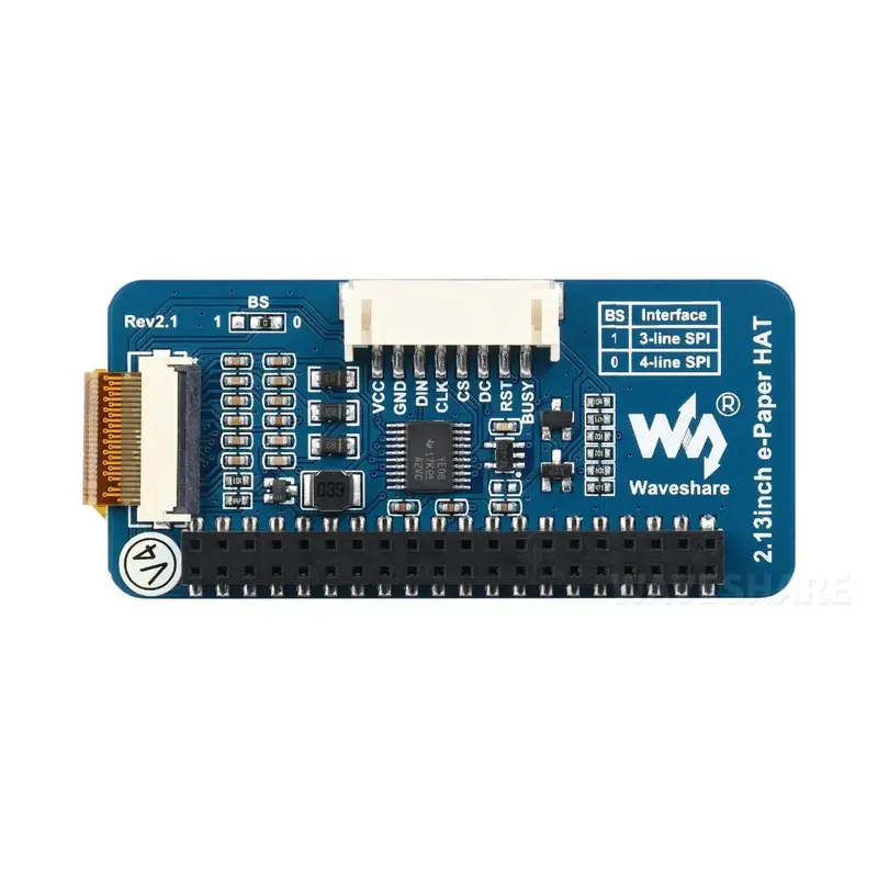 Waveshare 2.13" E-Paper HAT (B), 250x122, Red/Black/White, SPI Interface