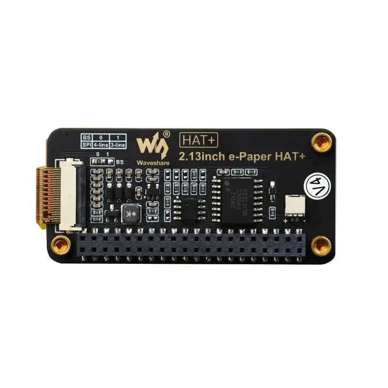 Waveshare 2.13" E-Paper HAT+ for Raspberry Pi, E-Ink Display, 250x122, SPI Interface, HAT+ Standard