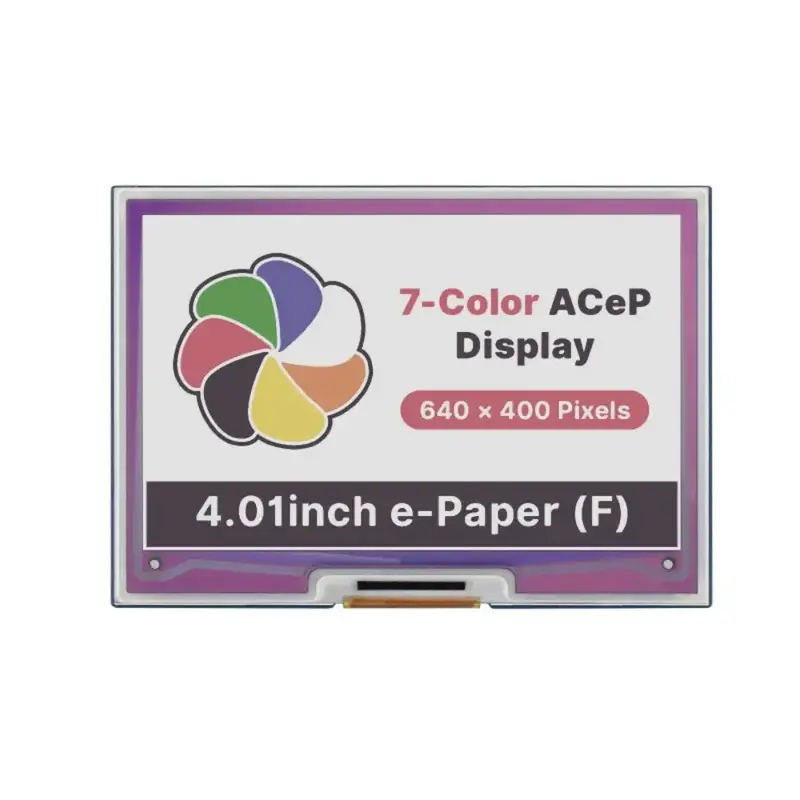 Waveshare 4.01" ACeP 7-Color E-Paper E-Ink Display HAT for Raspberry Pi, 640400 Pixels