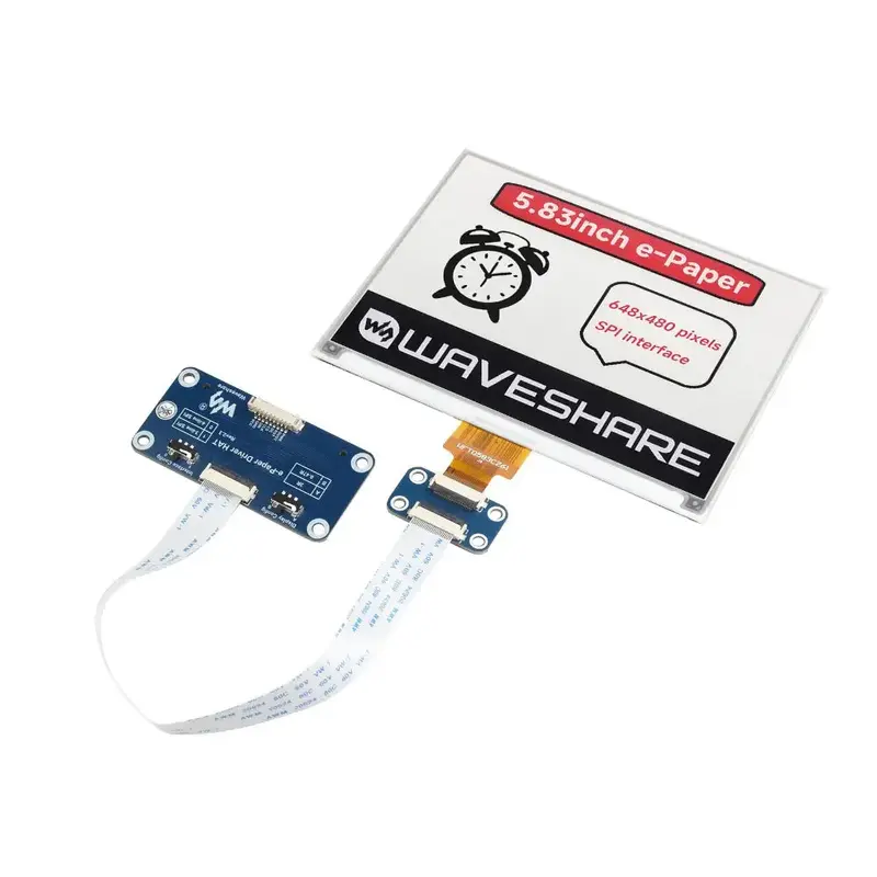 Waveshare 5.83" E-Ink Display HAT for Raspberry Pi, 648480, Red/Black/White 3-Color