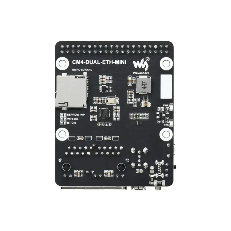 Waveshare Mini Dual Gigabit Ethernet Mini-Computer Kit for Raspberry Pi Compute Module 4 (Board, Case, EU Power)