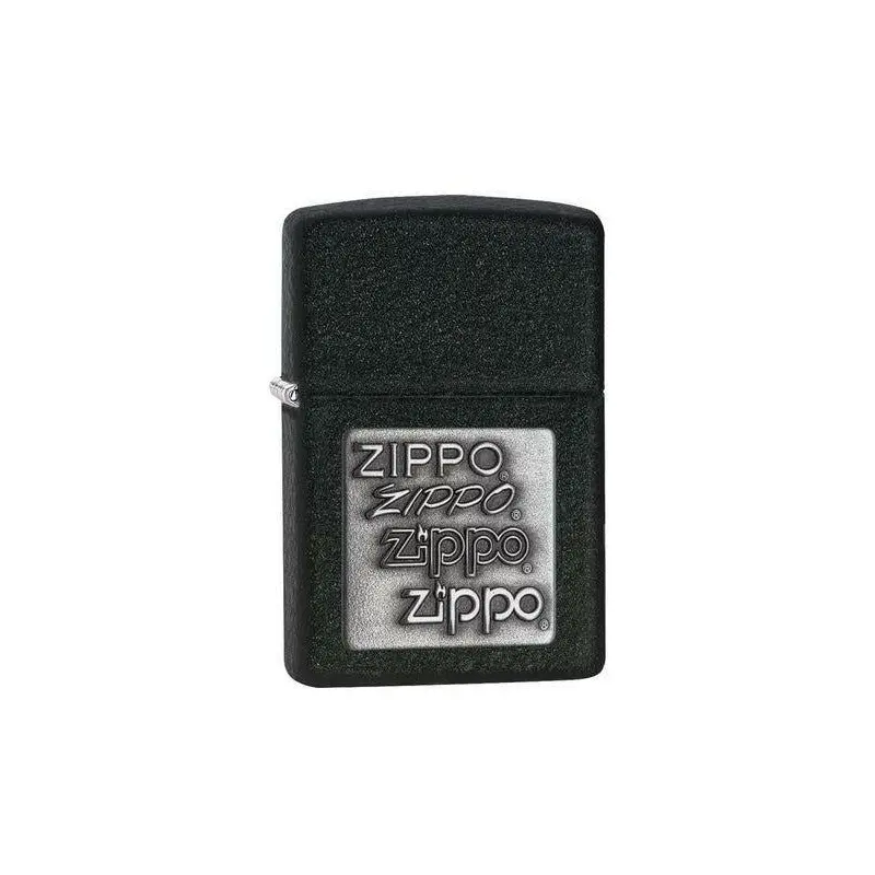 Zippo Black Crackle Silver Zippo Logo
